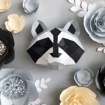 Papercraft de guaxinim em origami 3D