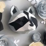 Papercraft de guaxinim em origami 3D