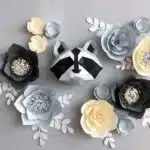 Origami 3D: kop van wasbeer in papier, weergave 2