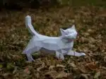 3D origami lopende kat in papier, weergave 9
