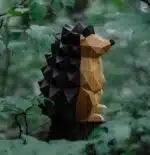 Bruine egel papercraft 3D origami, weergave 2