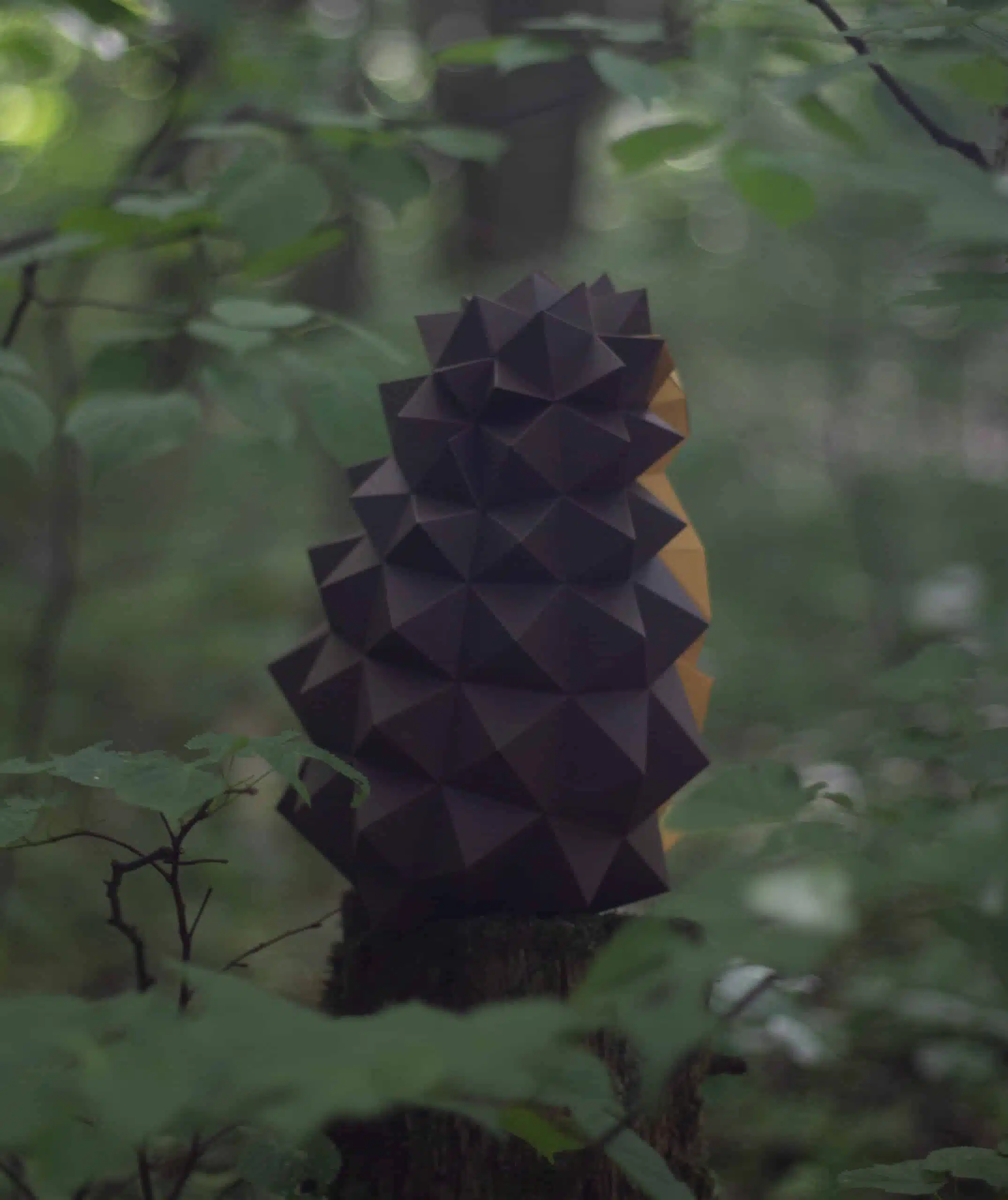 Bruine egel papercraft 3D origami, weergave 7