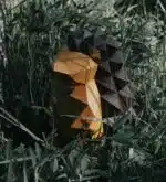 Bruine egel papercraft 3D origami, weergave 5
