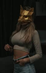 Papercraft fox mask in 3D origami