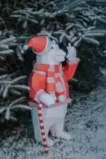 3D Origami Christmas Bear in a Sweater Papercraft