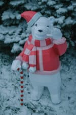 Papercraft of Christmas bear in 3D origami