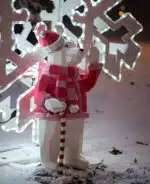 3D Origami Christmas Bear in a Sweater Papercraft