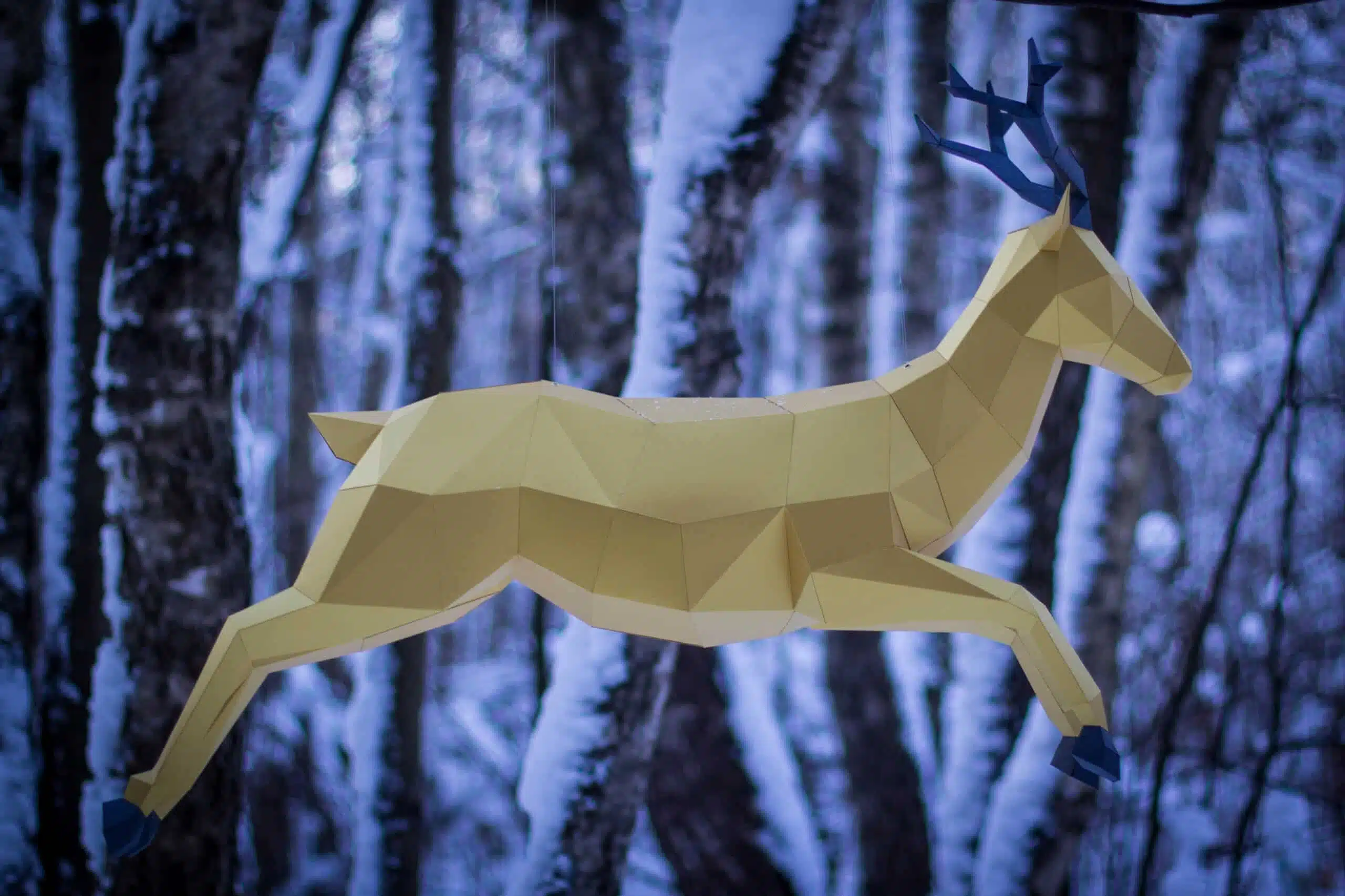 Papercraft de cerf volant en origami 3D, vue 9