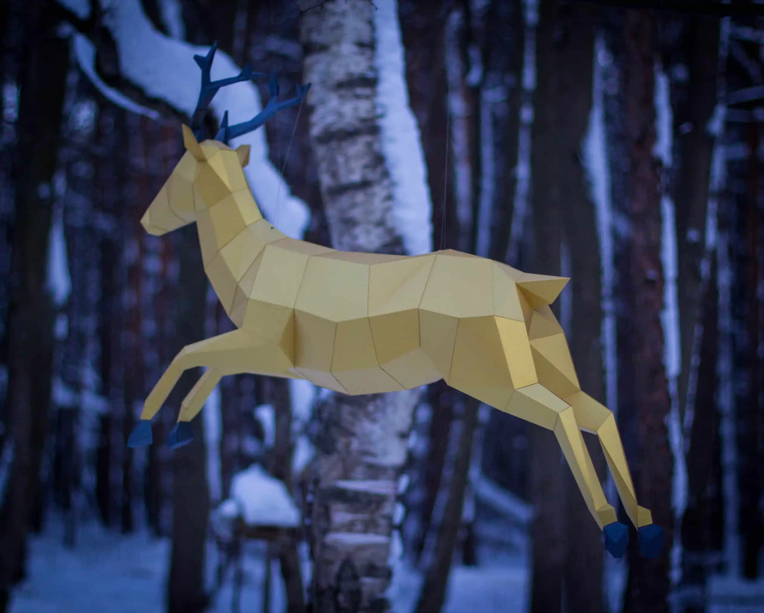 Papercraft de cerf volant en origami 3D, vue 8