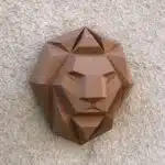 Papercraft testa di leone frontale in origami 3D