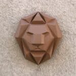 Papercraft lion head in 3D origami