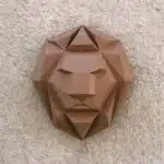 Papercraft testa di leone frontale in origami 3D