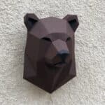 Papercraft di testa d'orso in origami 3D