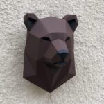 Papercraft de cabeza de oso en origami 3D