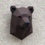 Papercraft berenkop 3D van voren, weergave 4