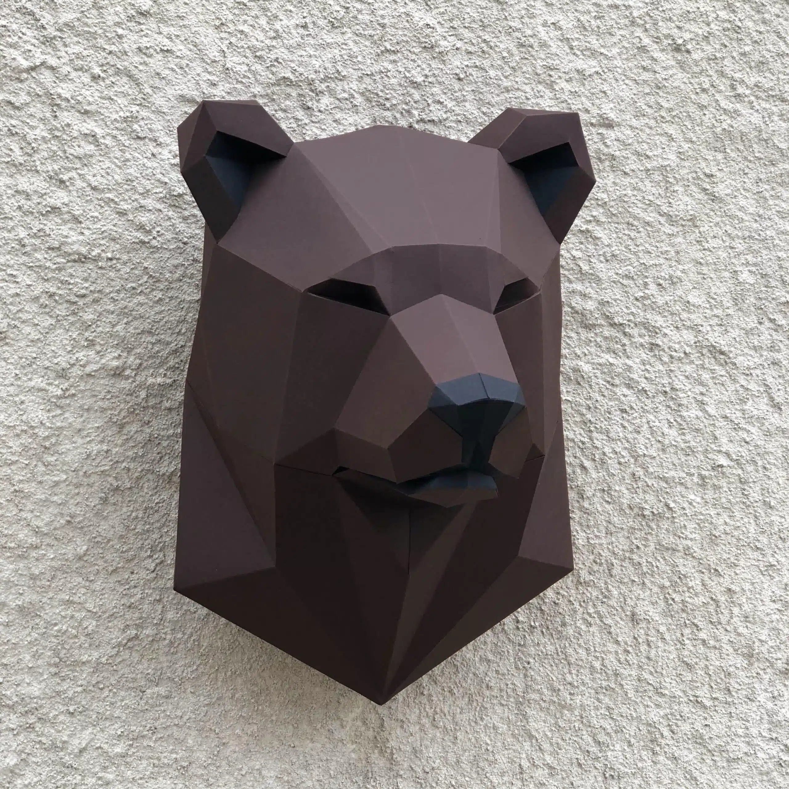 Papercraft berenkop 3D van voren, weergave 4