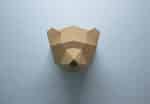 Papercraft de cabeza de trofeo de oso en origami 3D