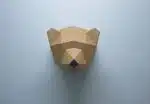 Origami 3D berentrofee met gesloten bek, weergave 4
