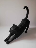 Papercraft de chat qui s'étire en origami 3D