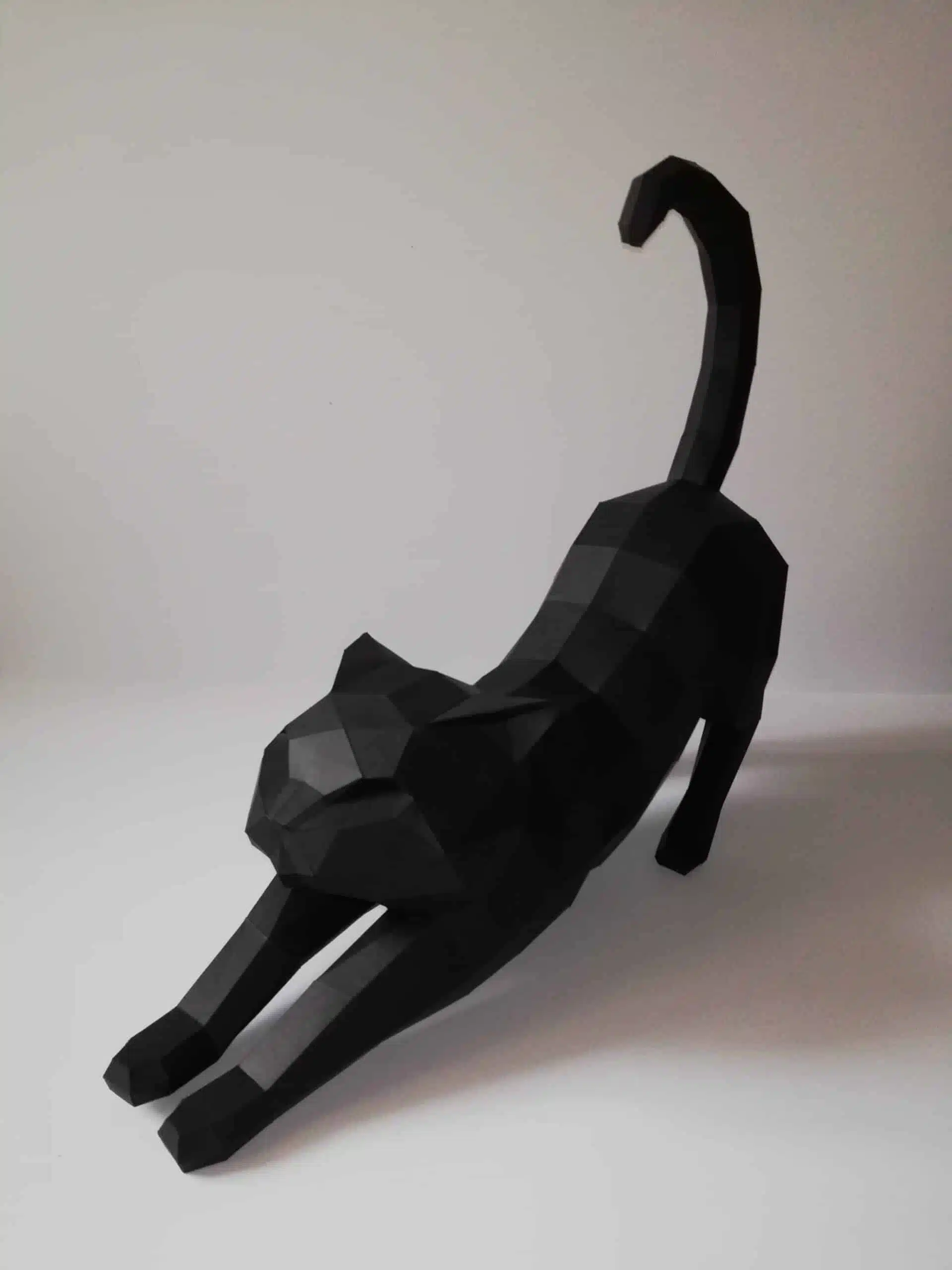 3D Origami Rekende Kat Papercraft, weergave 9