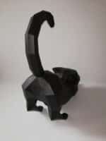 Papercraft of stretching cat in 3D origami