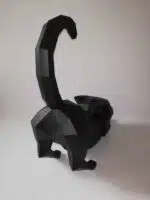 3D Origami Rekende Kat Papercraft, weergave 8