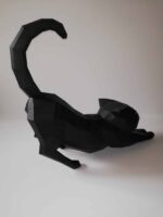 Papercraft de chat qui s'étire en origami 3D