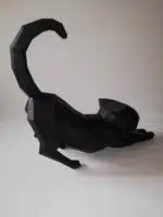 3D Origami Rekende Kat Papercraft, weergave 7