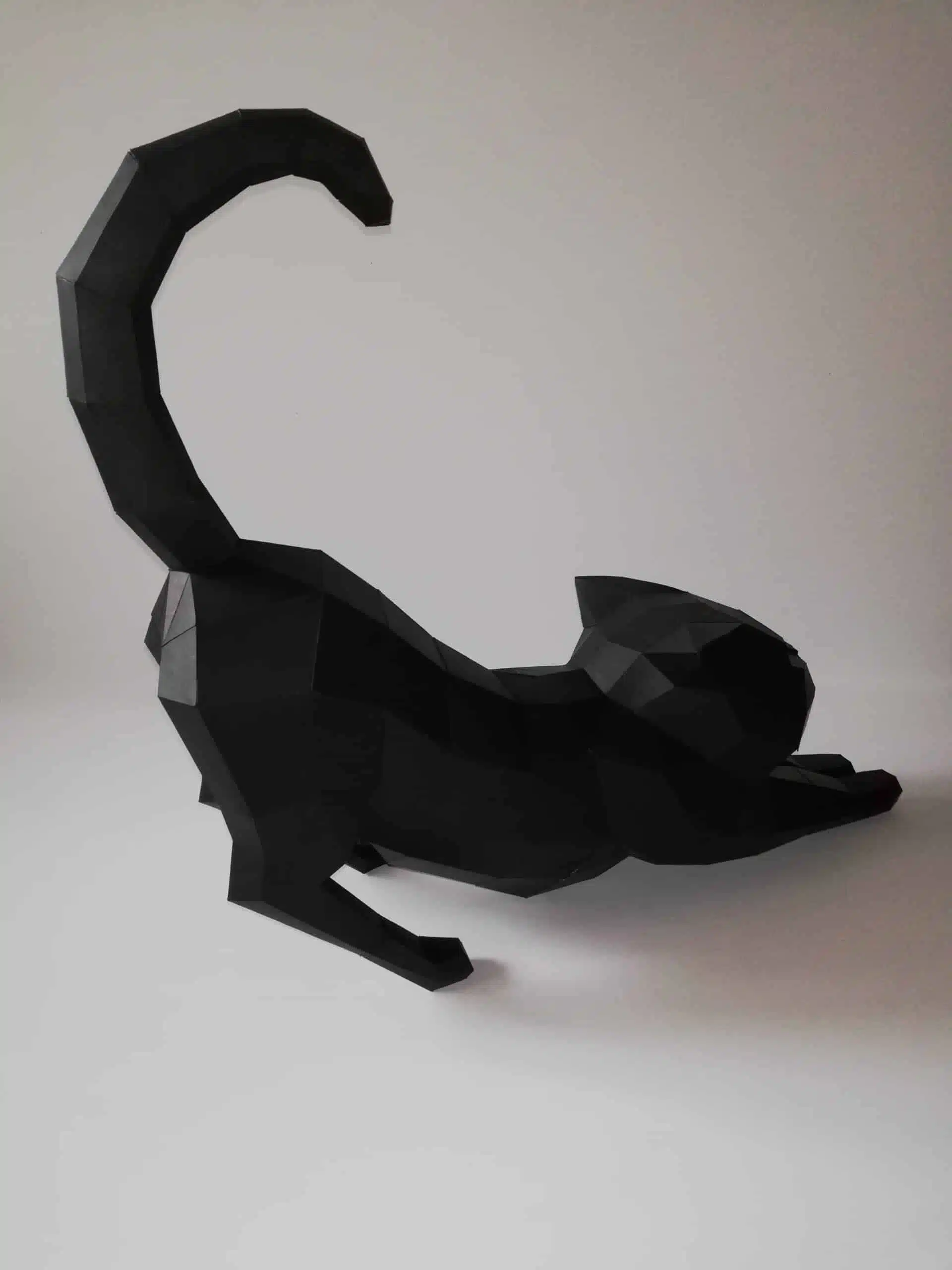 3D Origami Rekende Kat Papercraft, weergave 7