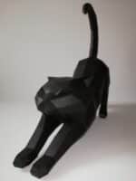 Papercraft of stretching cat in 3D origami