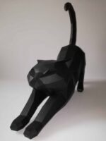 Papercraft de chat qui s'étire en origami 3D