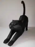 3D Origami Rekende Kat Papercraft, weergave 6