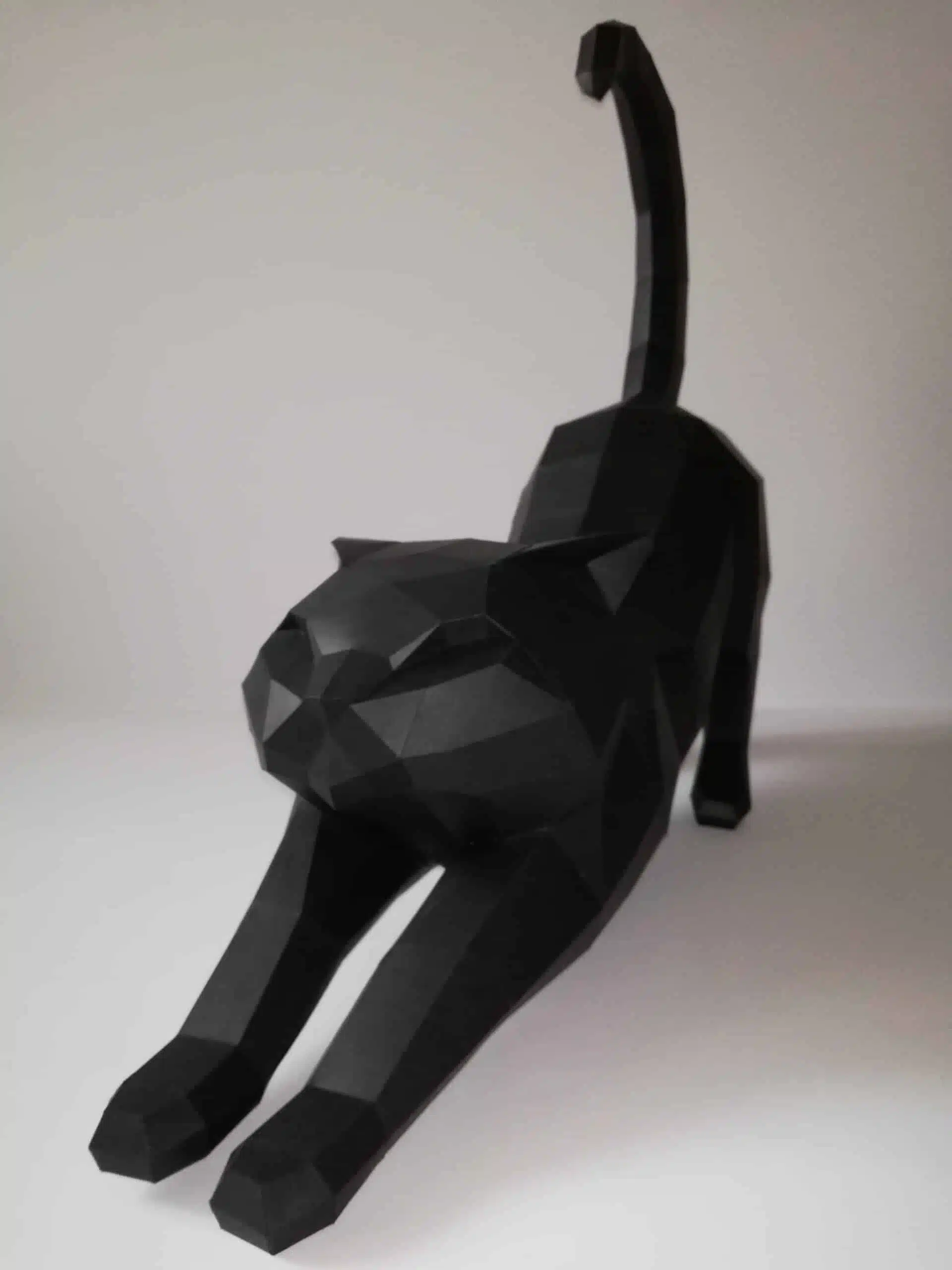 3D Origami Rekende Kat Papercraft, weergave 6