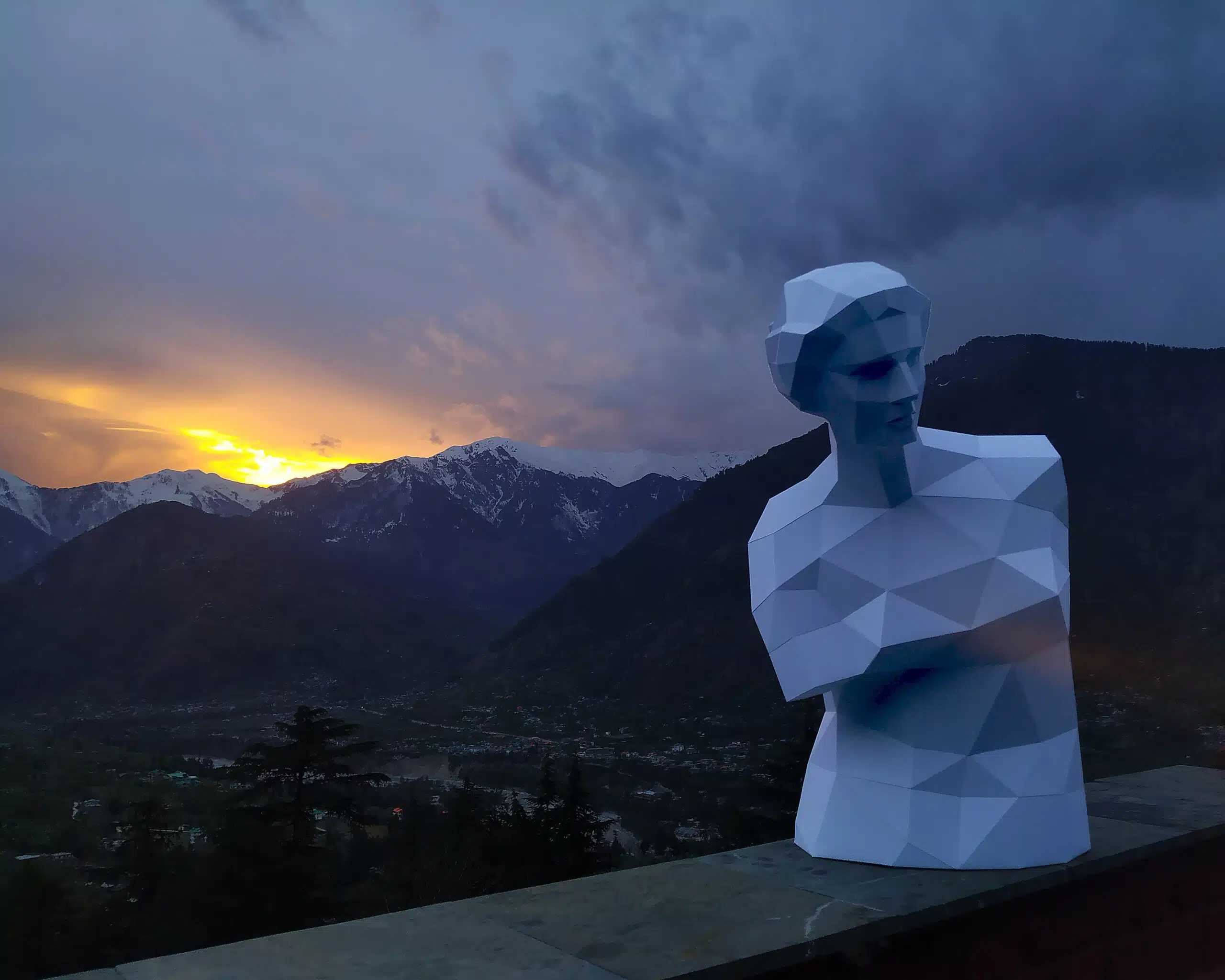 Papercraft de origami 3D Vênus de Milo, detalhe