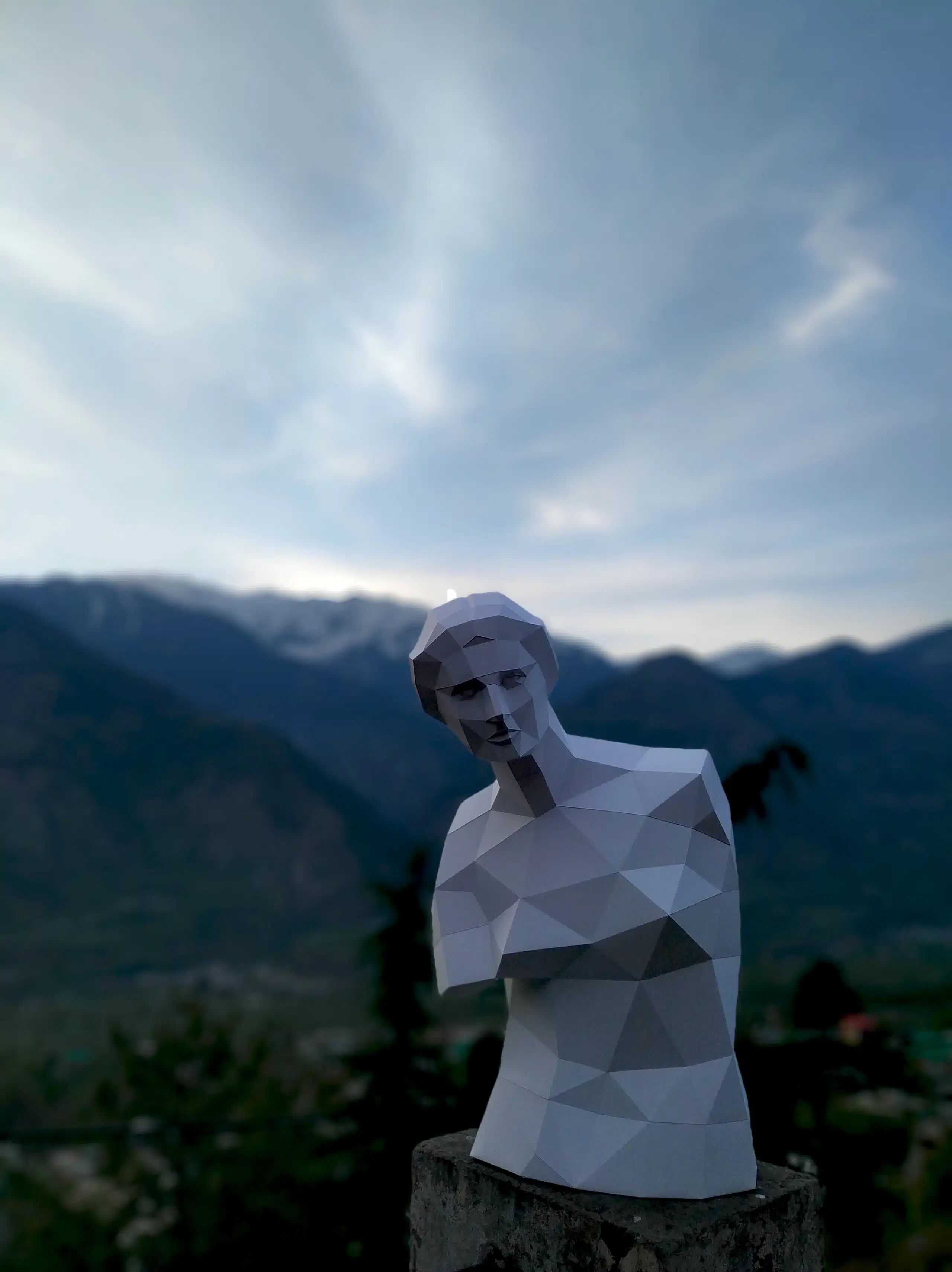 Papercraft de origami 3D Vênus de Milo, vista lateral