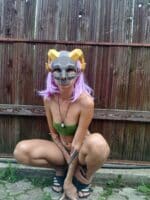 Papercraft horned skull mask in 3D origami