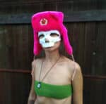 Papercraft de máscara de calavera en origami 3D