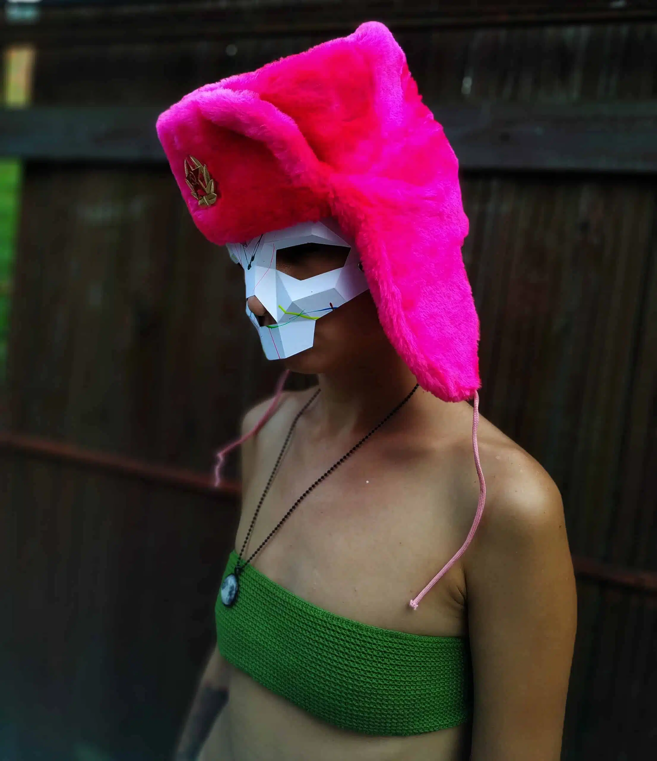 3D-origami schedelmasker, weergave 5