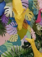 Papercraft di giraffa madre e figlio in origami 3D