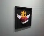 Origami 3D hart met tatoeage in lijst, weergave 8