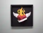 Origami 3D hart met tatoeage in lijst, 3D-model