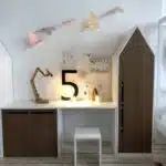 Papercraft 3D roze vliegende vogels origami, weergave 4