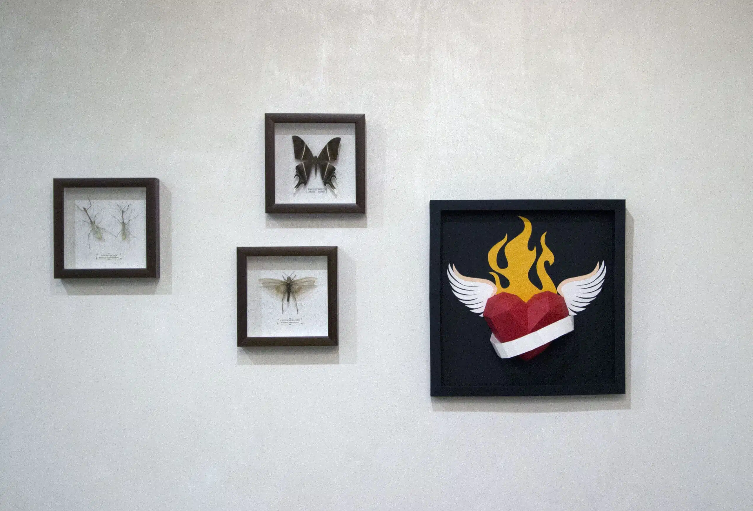 Origami 3D hart met tatoeage in lijst, weergave 7