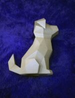 Papercraft de cabeça de Doberman em origami 3D