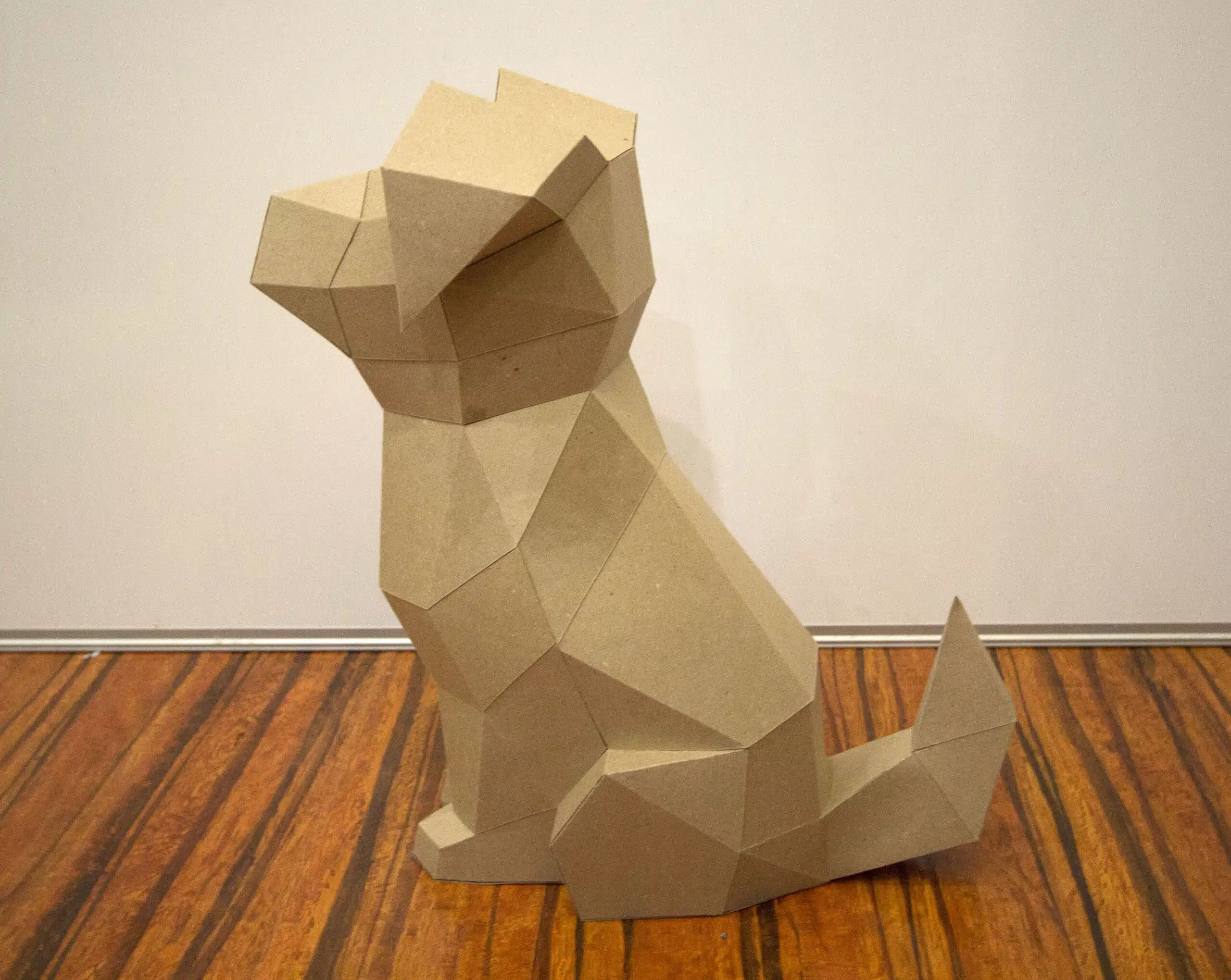 Dobermann kop in 3D-papercraft, weergave 7