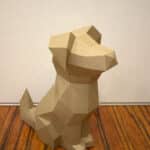 Papercraft doberman head in origami