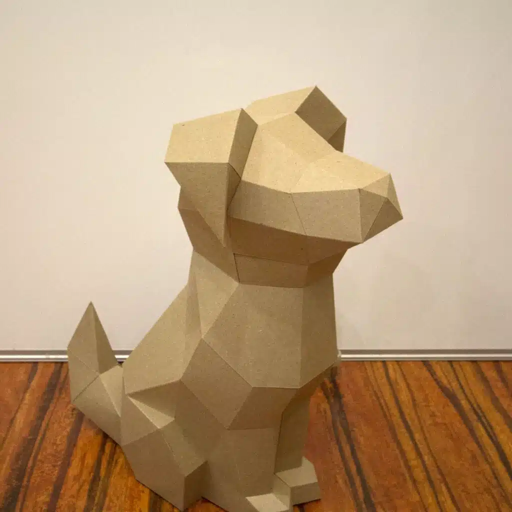Papercraft testa di Doberman in origami 3D