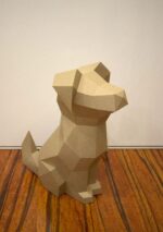 Papercraft de cabeça de Doberman em origami 3D