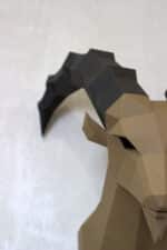 Papercraft de íbex em origami 3D