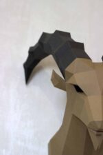 Papercraft Steinbock als 3D-Origami